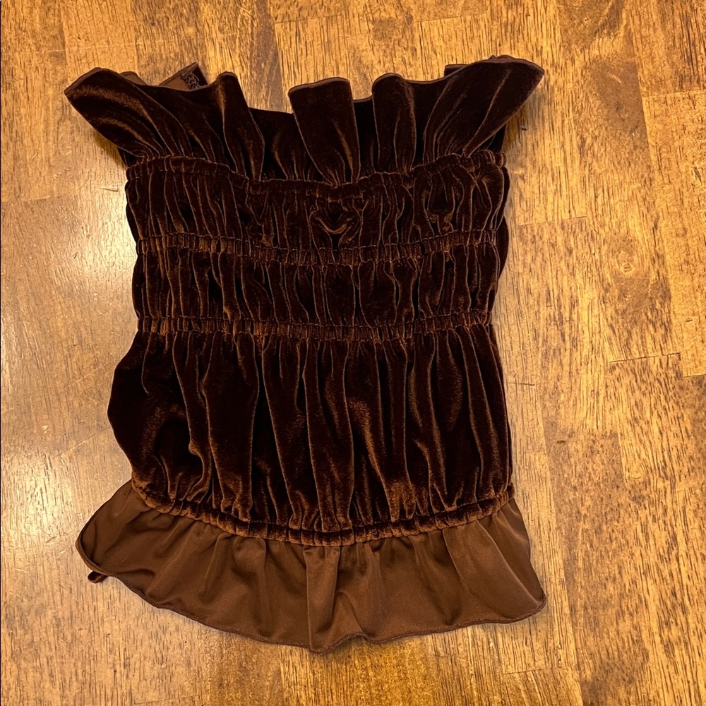 Vestique Dark Chocolate Velvet strapless top